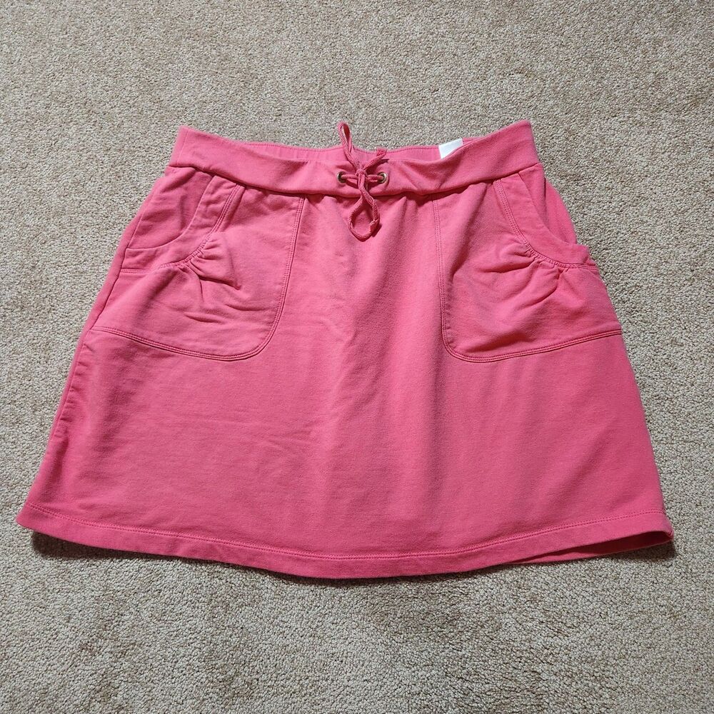 Susan Graver Skort Women Small Pink French Terry With Pockets Elastic Waist